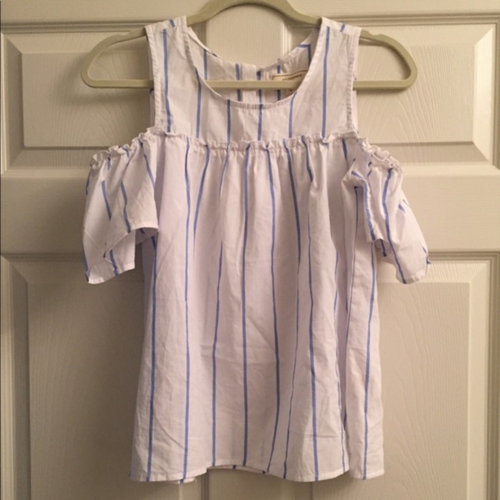 cold shoulder striped shirt